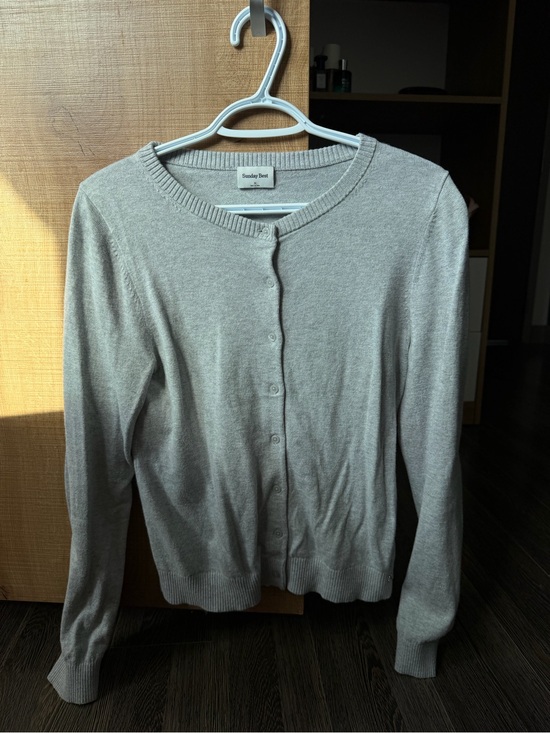 Sunday Best Sweaters - Sunday Best Light Gray Crewneck Button-Front Cardigan